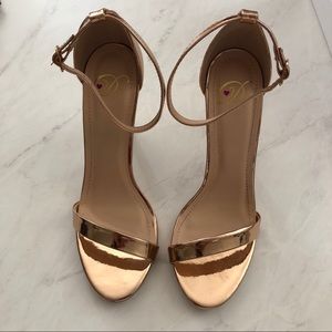 Shoes - Gold Ankle Strap Heels Shoes - Gold Ankle Strap Heels
